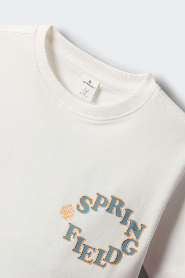 Springfield Kids Dečija majica sa kratkim rukavima sa logom Bež