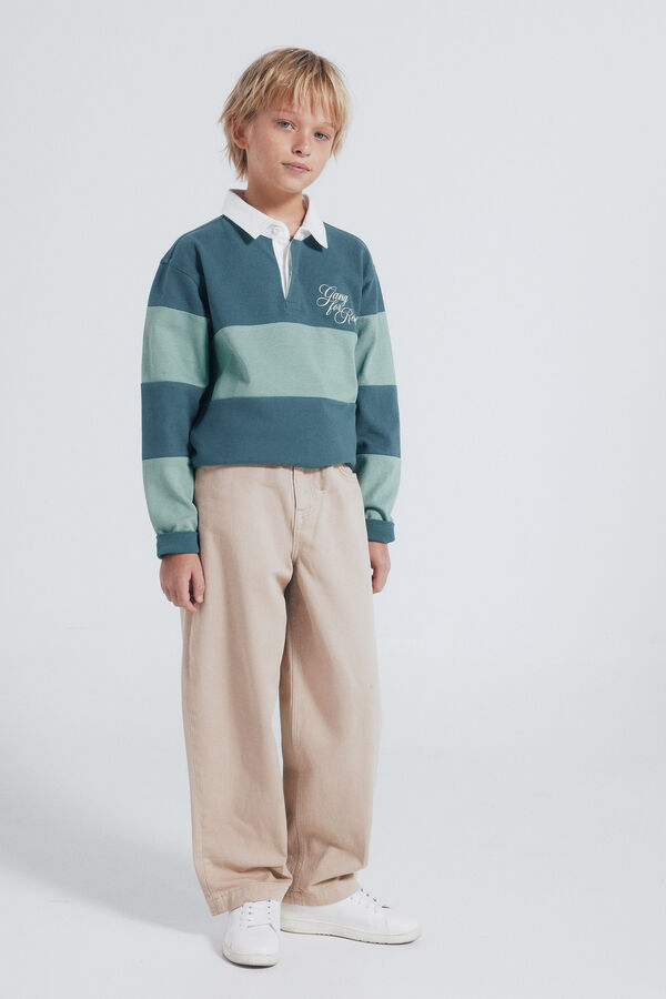 Springfield Kids Boy's long sleeve polo shirt Zelena