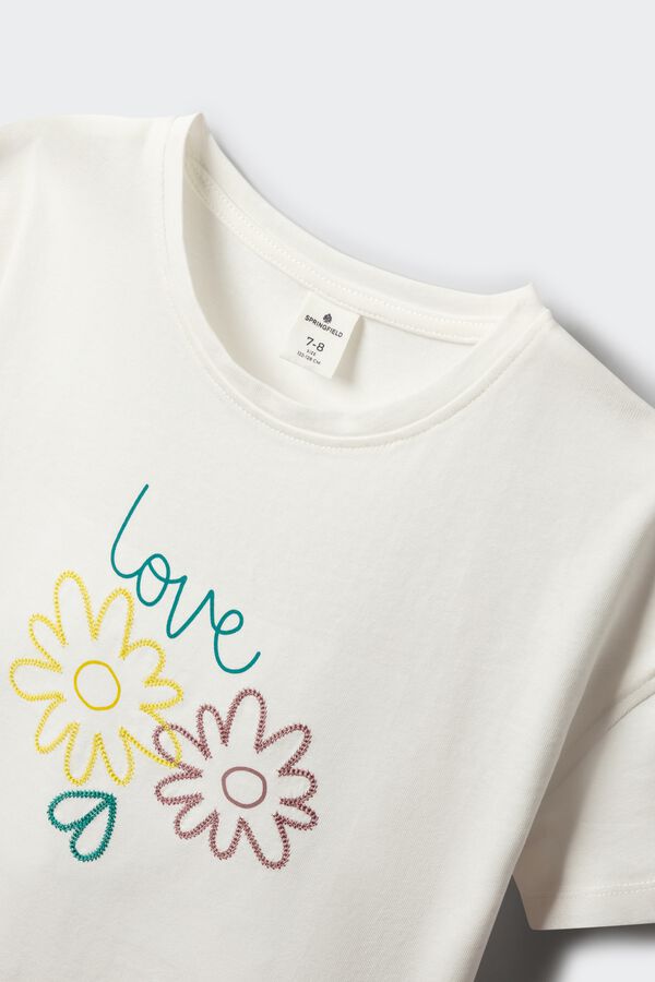Springfield Kids Camiseta "Love" ni&ntilde;a marfil