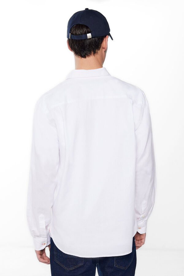 Springfield Textured coloured shirt white