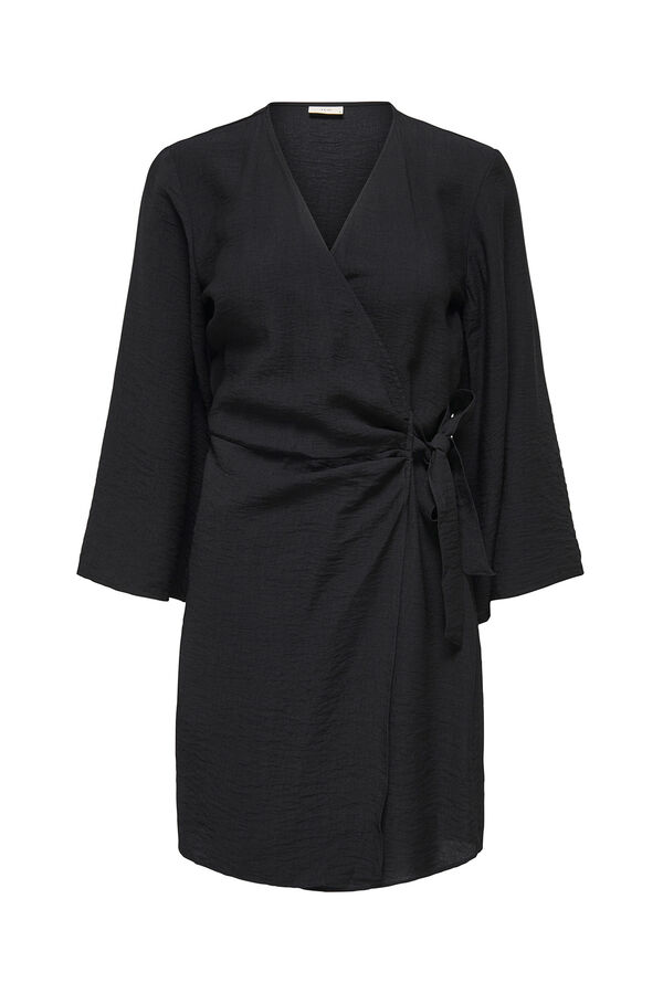 JDY Vestido corto cruzado negro