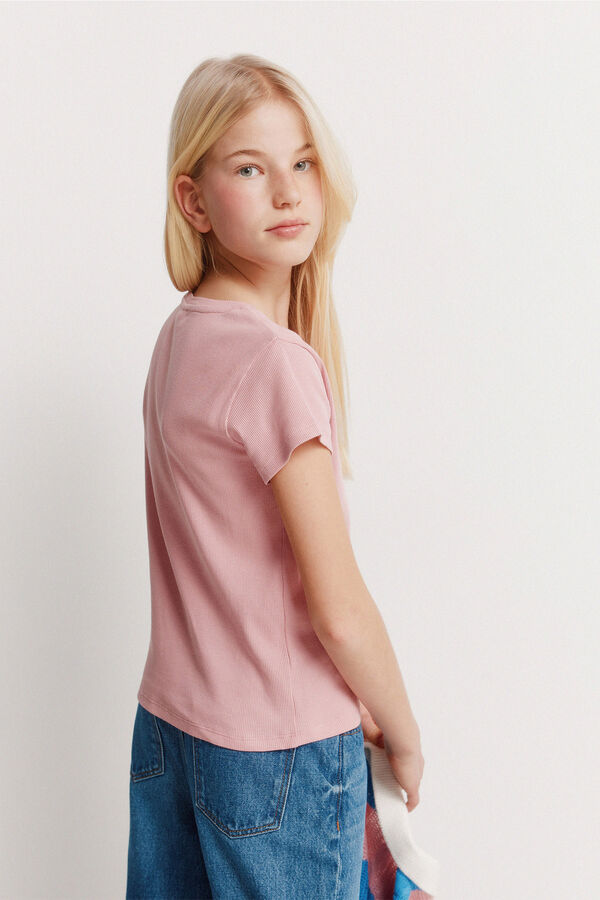 Springfield Kids Rebrasta majica kratkih rukava za devojčice Roze