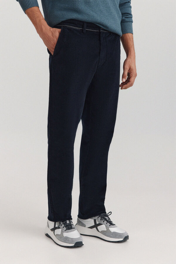 Springfield Cal&ccedil;as chino em bombazina slim fit azul