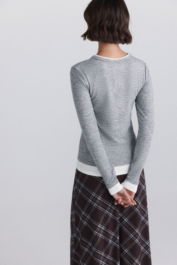 Springfield Long sleeve double effect T-shirt grey
