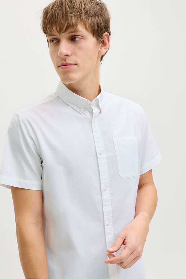 JJ REBEL Camisa oxford manga corta blanco