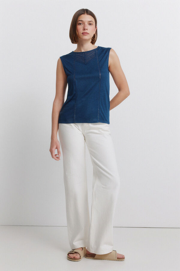 Springfield Crochet vest top blue