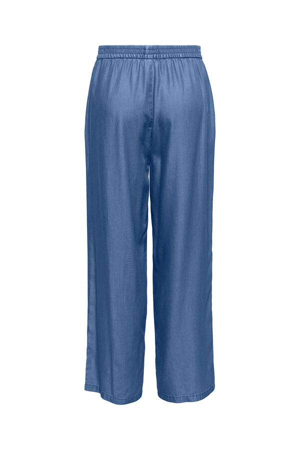 Only Pantal&oacute;n culotte de tencel azul
