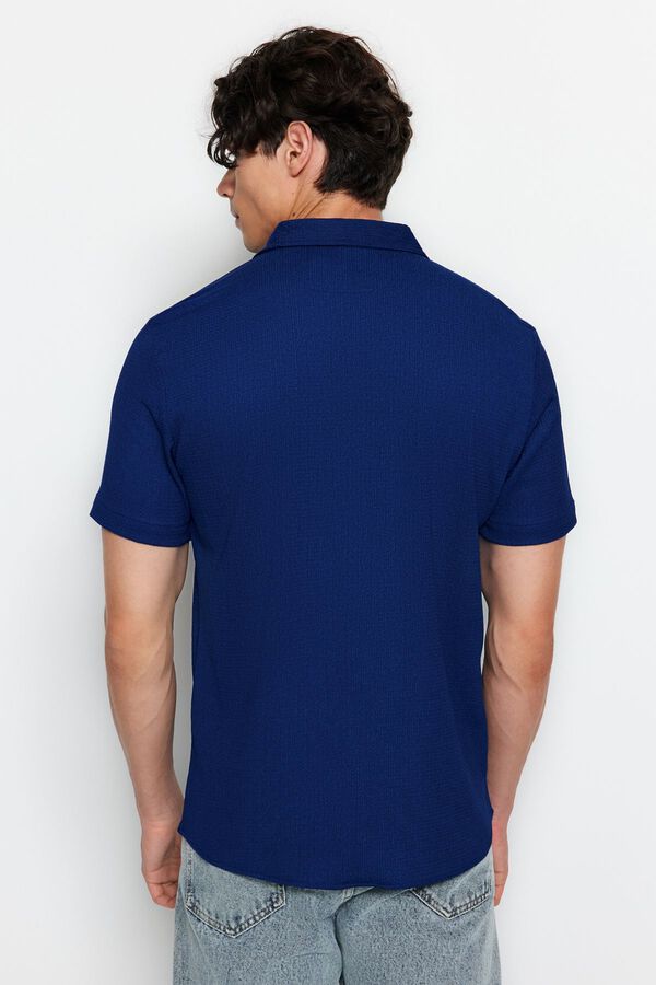 Trendyol Camisa manga corta textura azul