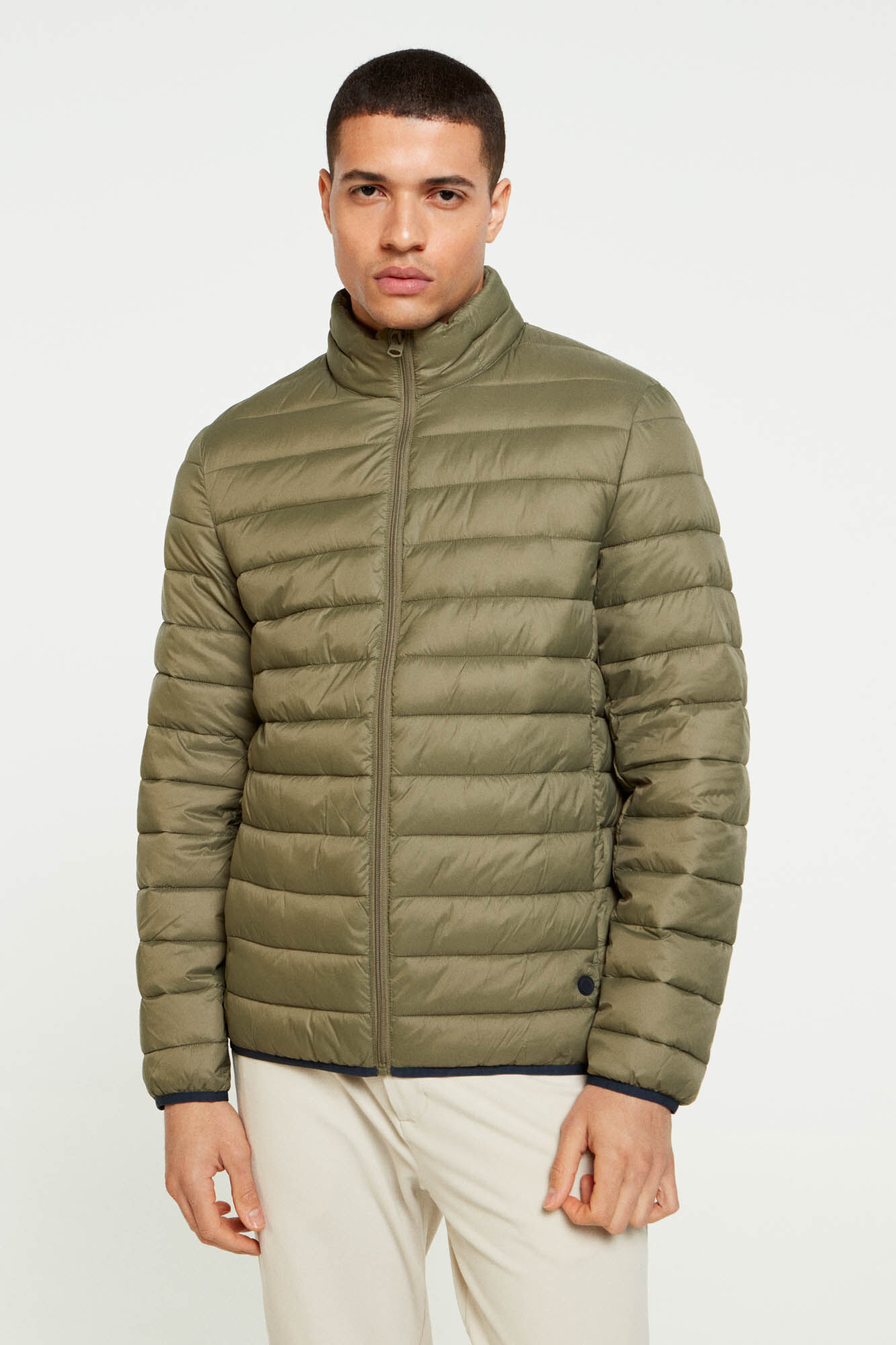 Chaqueta Polar Cuello Alto Verde | Vestes Springfield Homme – Netco Tn Snp