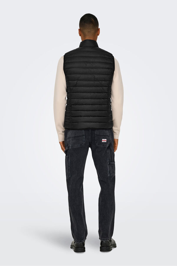 Only & Sons Lightweight puffer gilet black