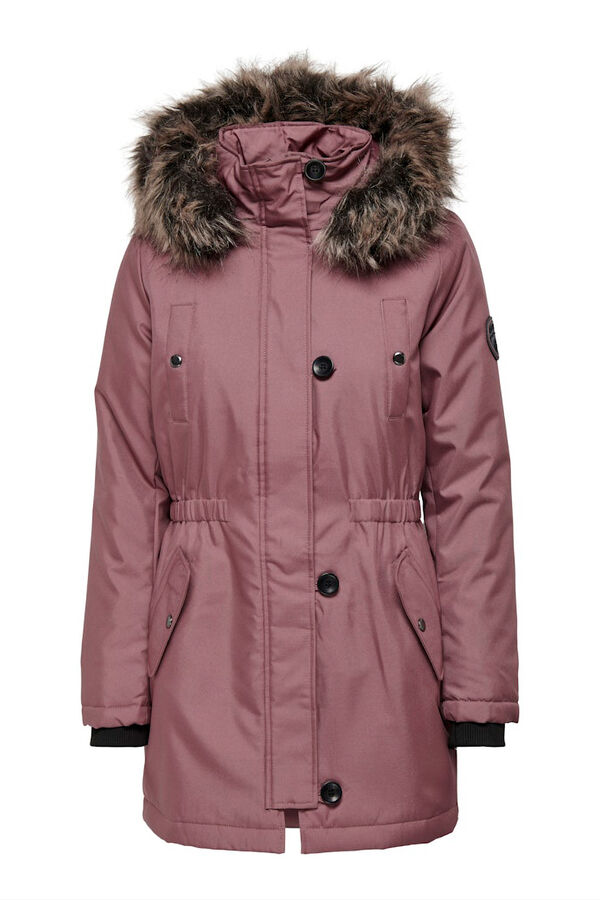 Only Parka with fur hood pink