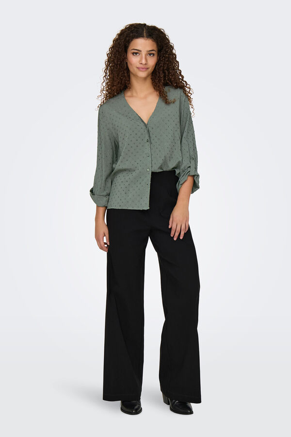 JDY Plumetis long sleeve blouse grey