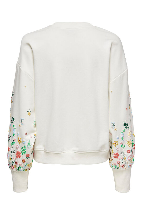 Only Sudadera cuello redondo blanco