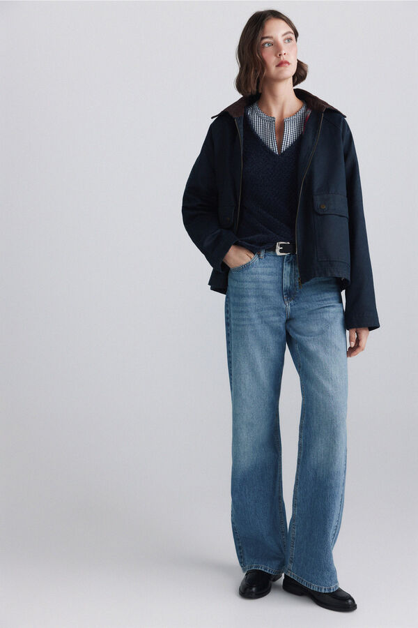 Springfield Jersey fino bimateria escote azul