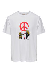 Only & Sons Camiseta manga corta Banksy blanco