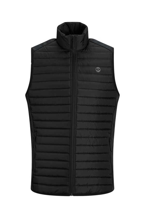 Jack & Jones PLUS Puffer gilet with hood black
