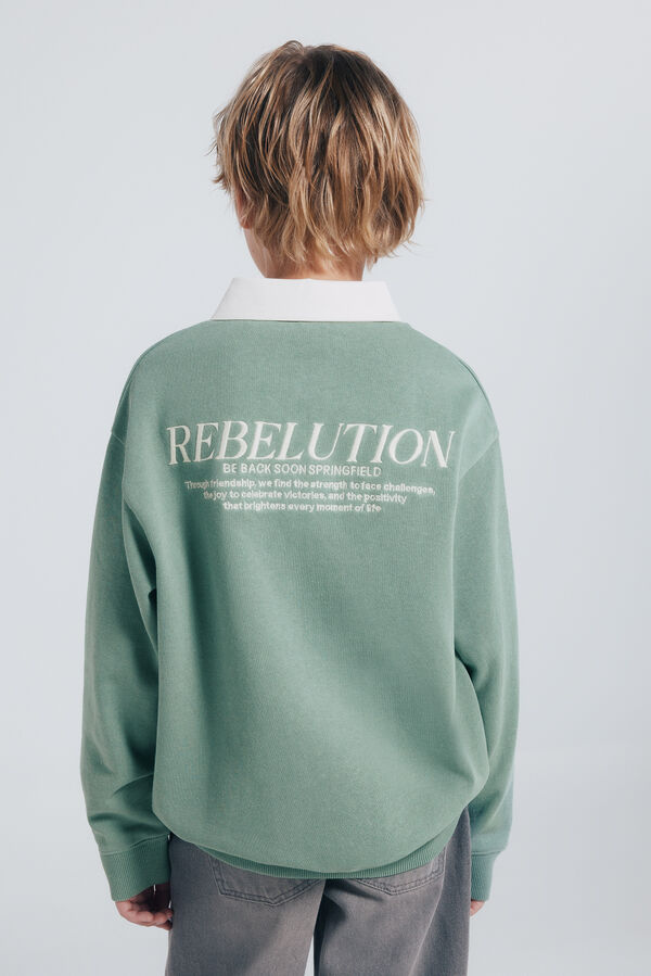 Springfield Kids Sudadera polera niño verde