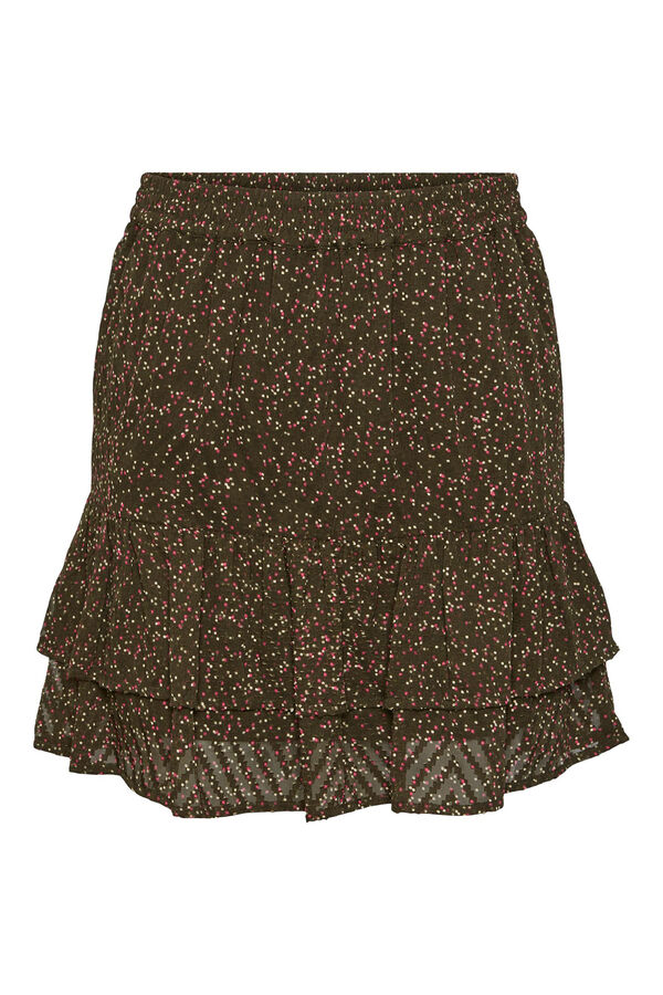 Springfield Short print skirt with flounce  zelena