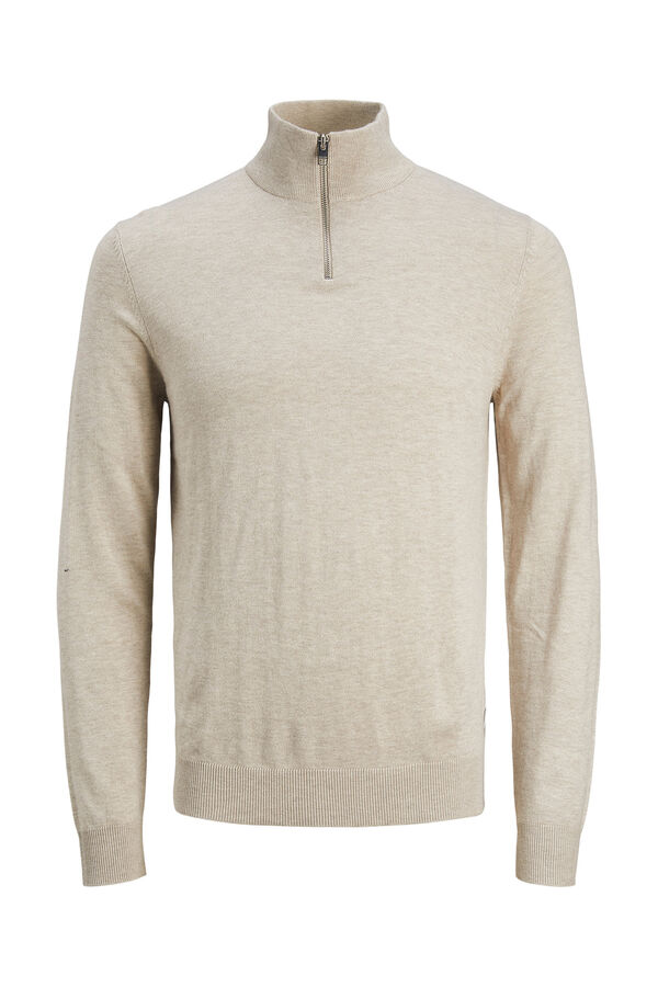 Jack & Jones Junior Sweater with zip fastening neck grey