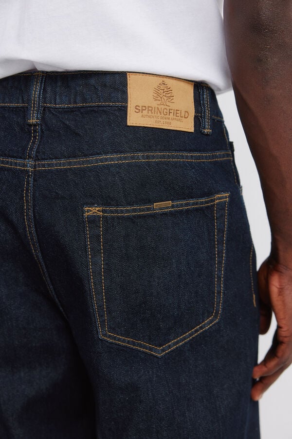 Springfield Wide leg desized wash jeans blue