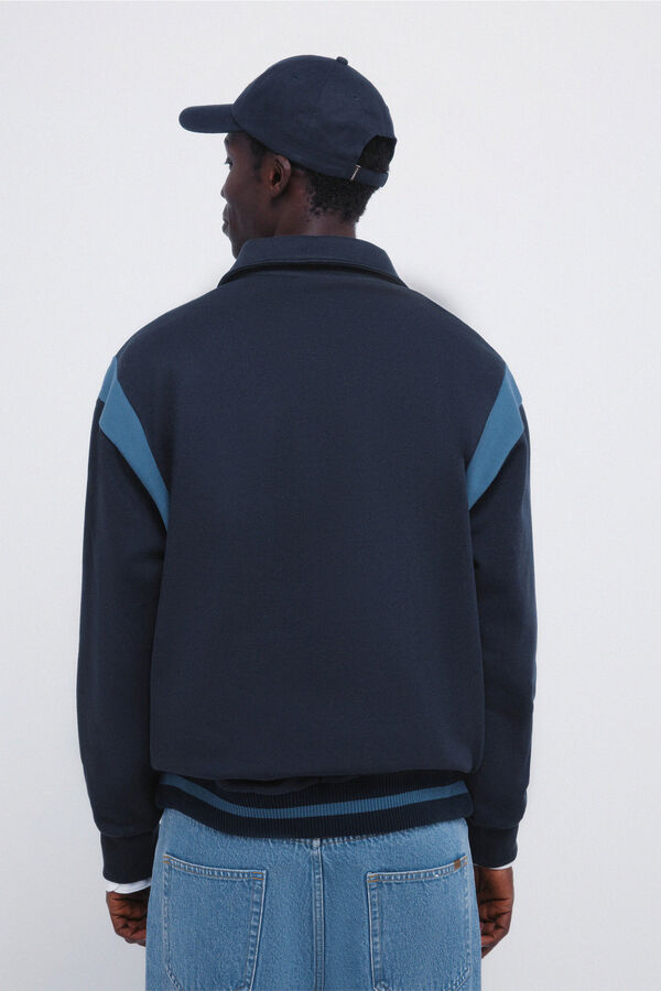 Springfield Print cut sweatshirt blue