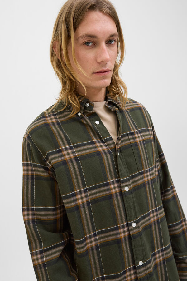 Jack & Jones Regular fit checked shirt vert
