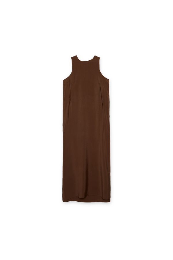 Inside Long dress with slits brown