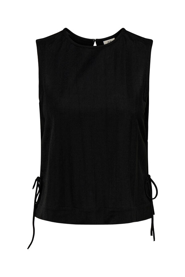 JDY Top sin manga lazos negro