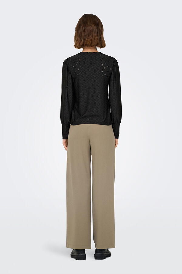 JDY Flowy long sleeve blouse Crna