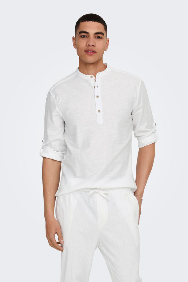 Springfield Linen polo shirt white