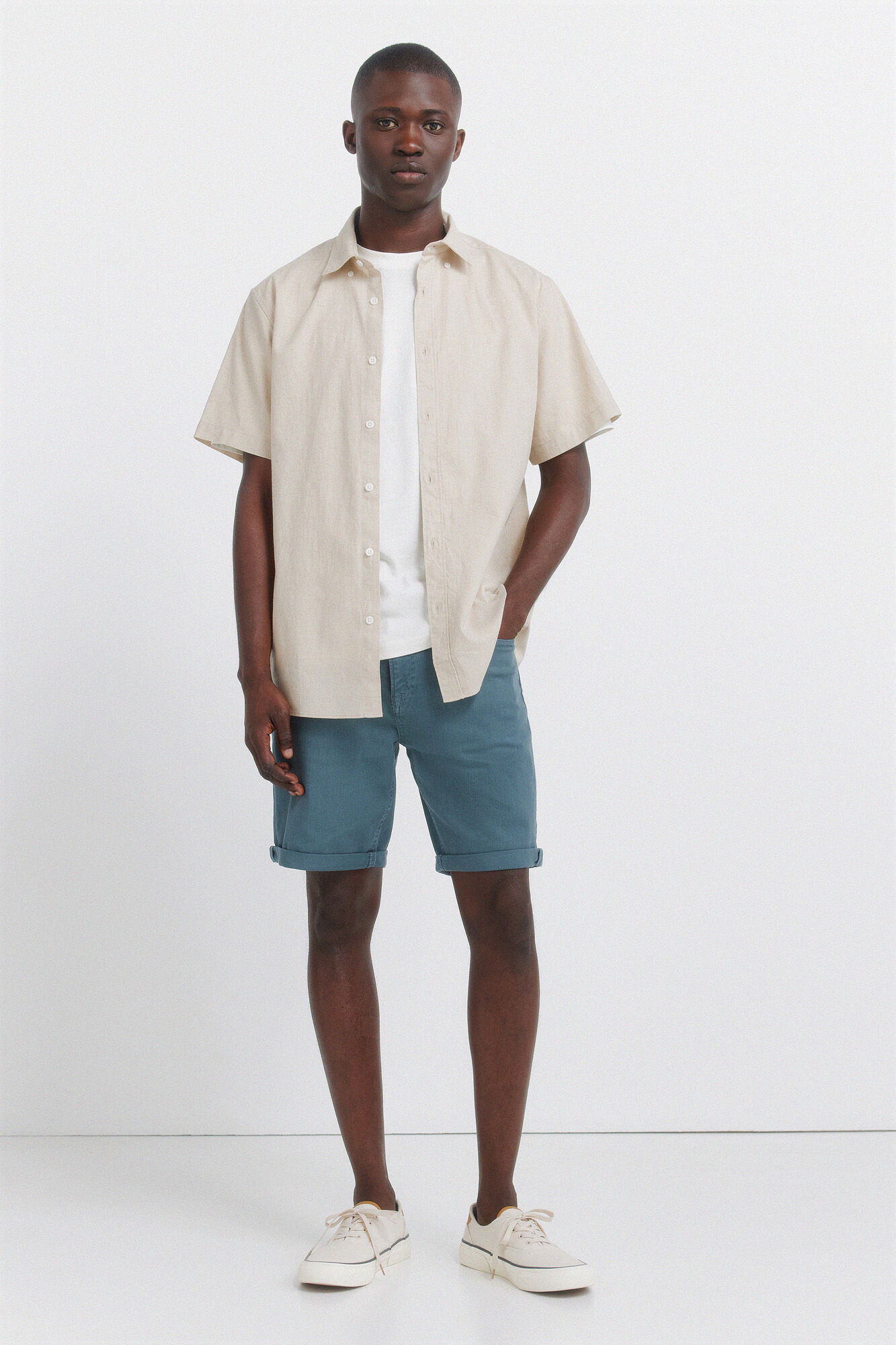 Springfield Washed 5-pocket slim fit Bermuda shorts