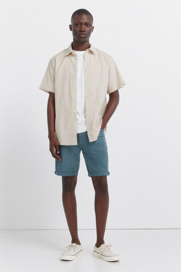 Springfield Washed 5-pocket slim fit Bermuda shorts blue