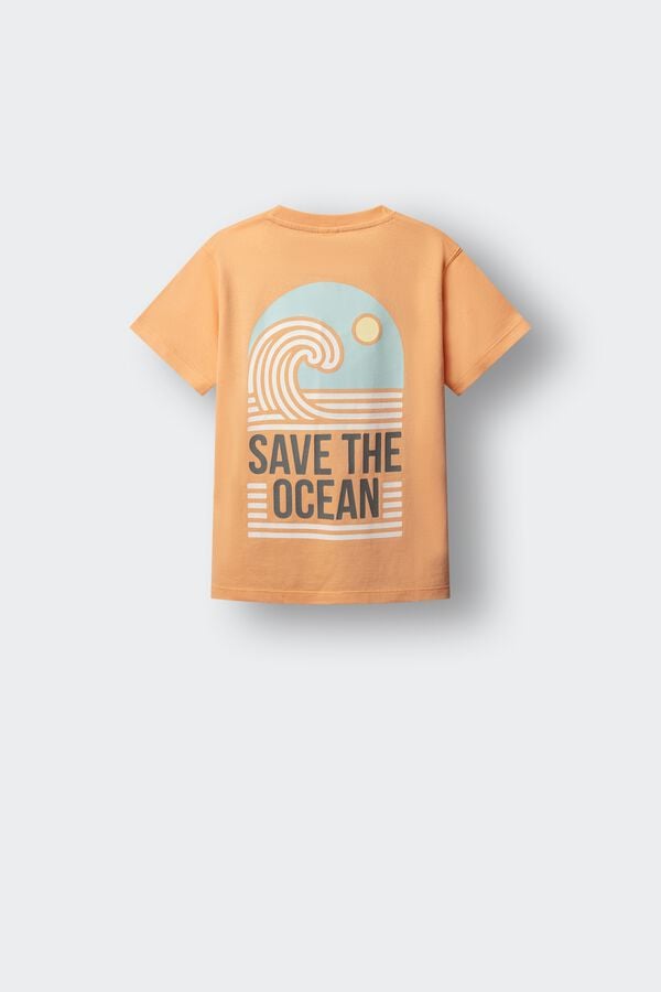Springfield Kids Majica kratkih rukava "Save the ocean" za dečake Narandžasta