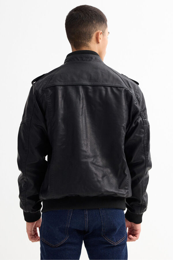 Inside Faux leather Jacket black