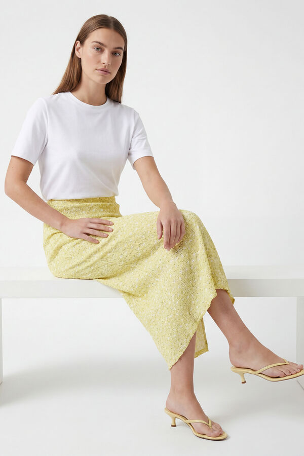 Pieces Printed midi skirt printed