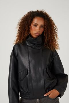 Brave Soul Chaqueta biker oversize efecto piel