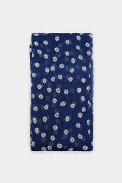 Springfield Pleated Scarf with Daisies blue