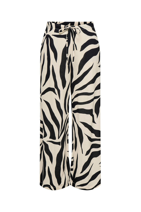 Only Pantal&oacute;n estampado floral negro