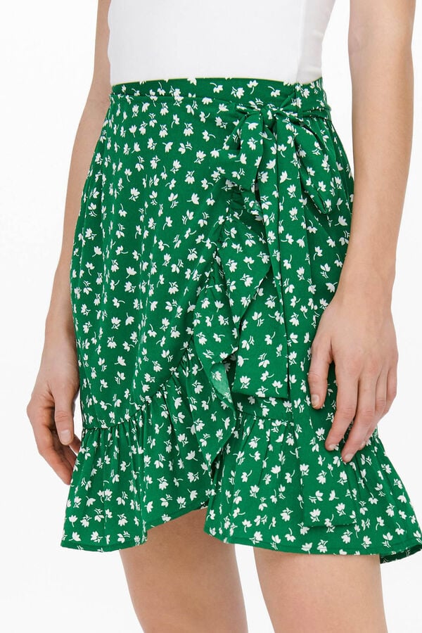 Springfield Short skirt with ruffle green
