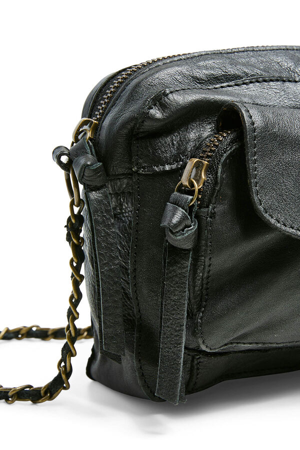 Pieces Crossbody bag in 100% leather black
