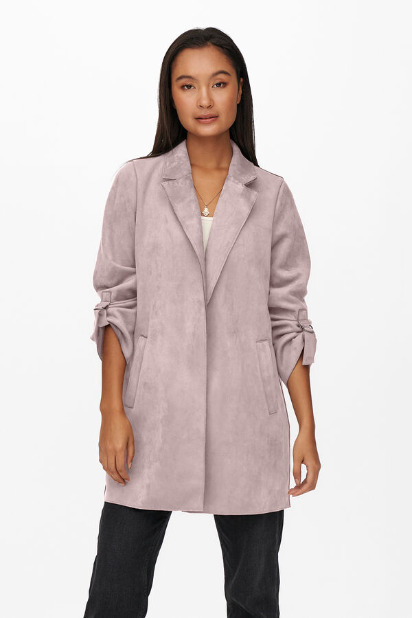 Only Casaco de camur&ccedil;a rosa