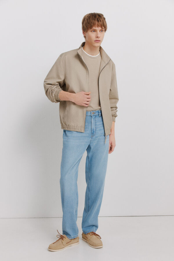 Springfield Double neck T-shirt nude