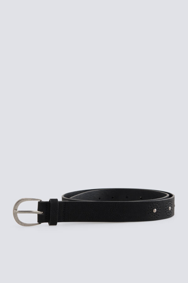 Springfield Black round studded belt black