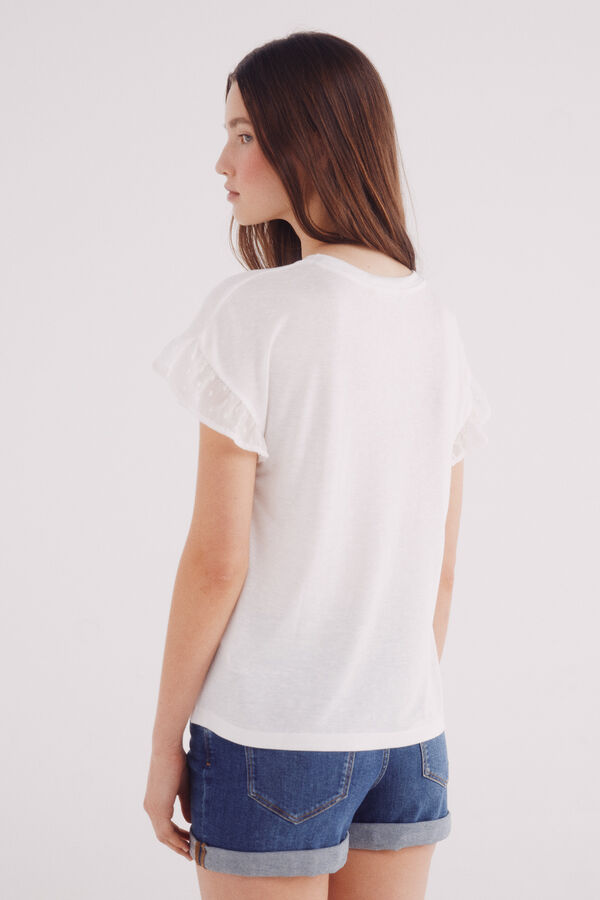 Springfield Camiseta manga volante plumeti amarillo