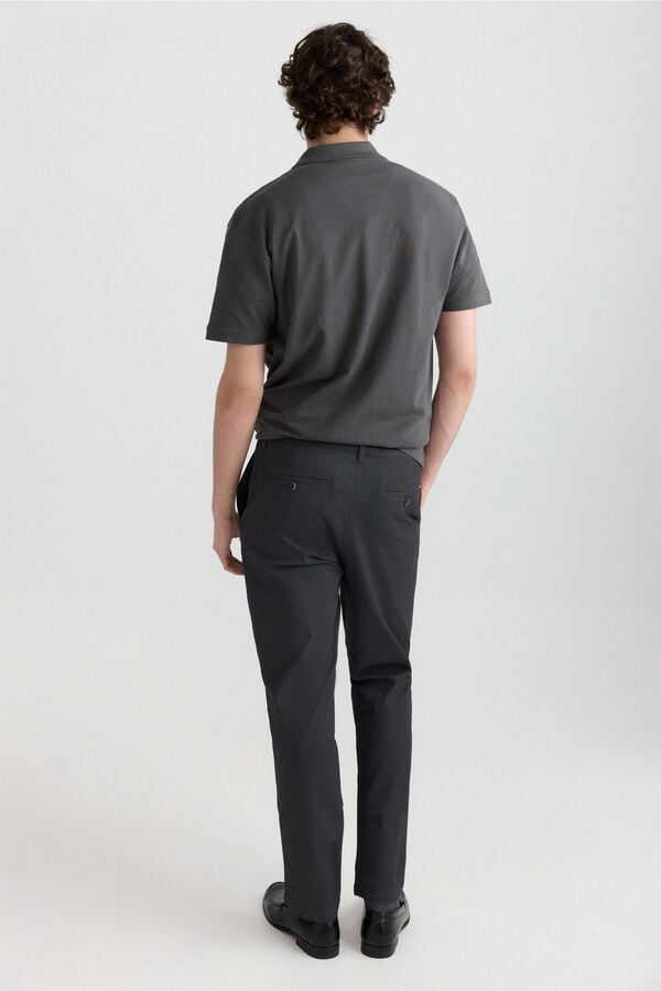 Springfield Micro-print slim fit chinos grey