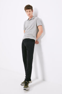 Springfield Slim fit coloured wash lightweight 5-pocket trousers black