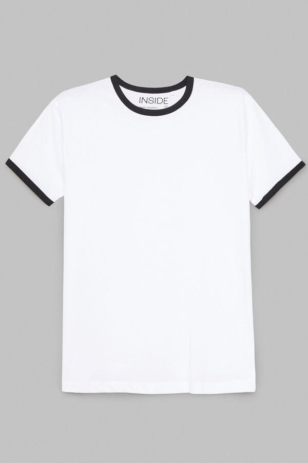 Springfield T-shirt básica com contrastes branco