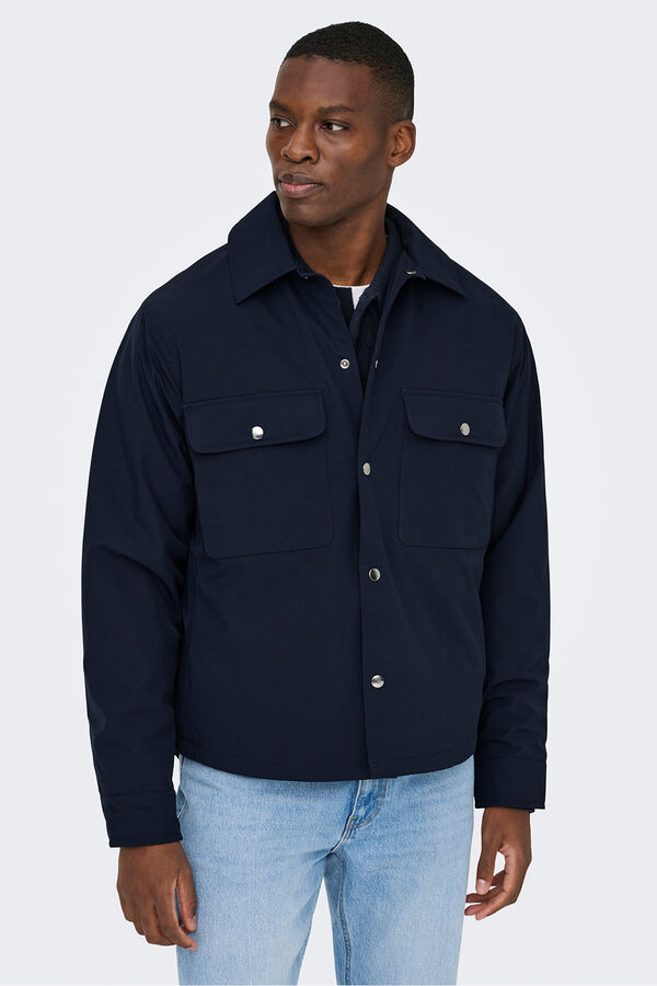 Only & Sons Sobrecamisa manga larga. azul