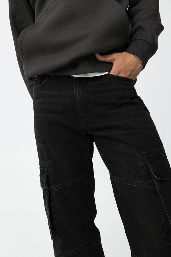 Tiffosi Young Wide Leg Cargo Jeans black