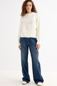 Inside Pullover mit Zopfmuster und Fransen